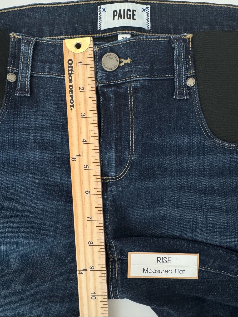 PAIGE Maternity Verdugo Skinny Jeans Blue Stretch Side Panels “Nottingham” - Picture 13 of 16